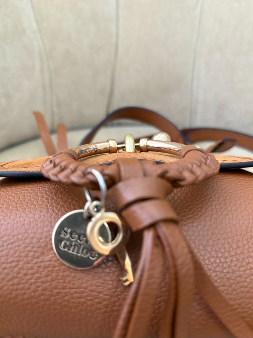 NEW Auth SEE By CHLOE Iconic JOAN MINI Pebbled Leather Crossbody Bag FABULOUS! - Picture 4 of 8